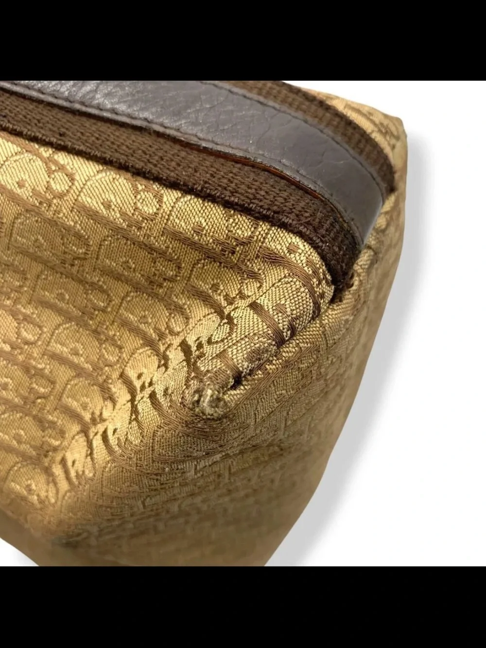 Dior Brown Monogram Canvas Crossbody with Dark Brown Trim